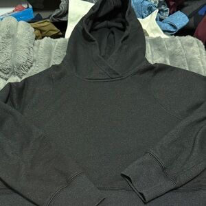 lululemon athletica Black Hoodie with faint silvery speckles crop top hoodie